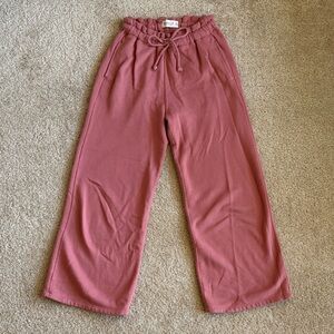 Abercrombie Soft A&F Wide-Leg Cropped Drawstring Sweatpants